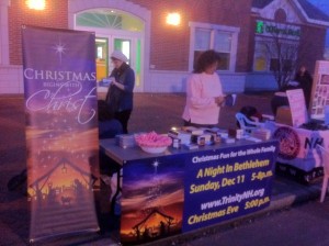 Christmas Outreach Table Outreach Table for Christmas Church Marketing