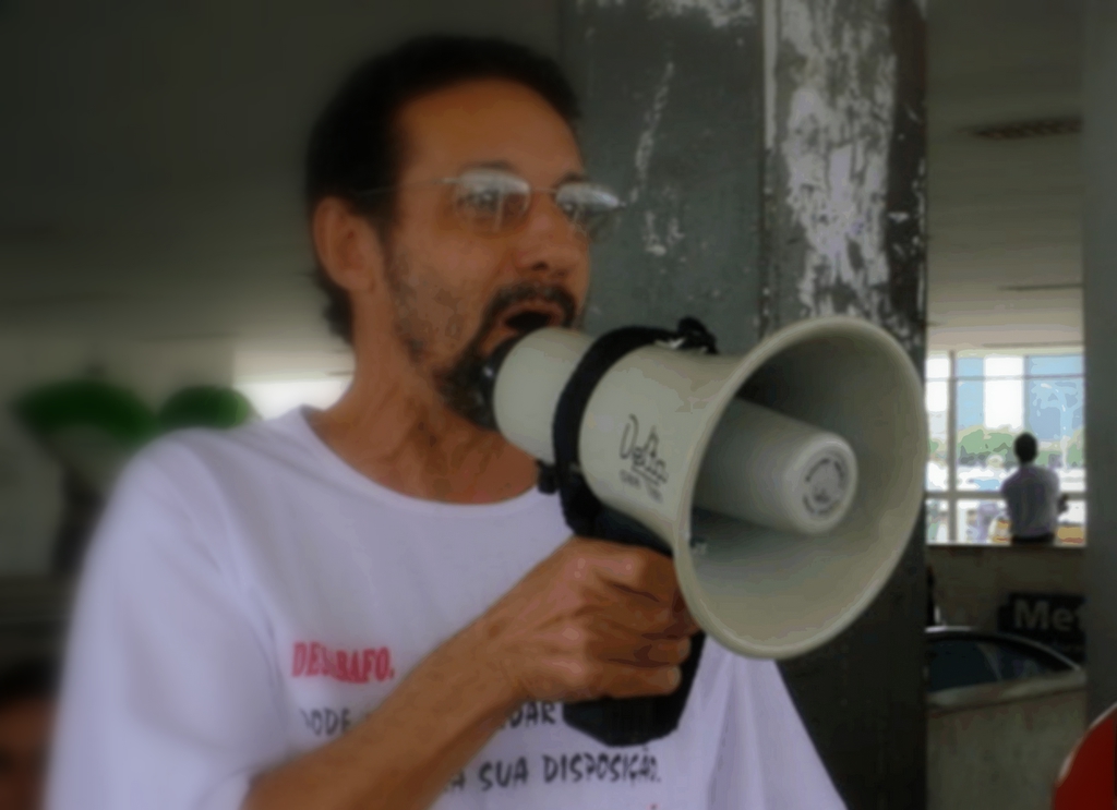 Megaphone street preacher bullhorn Street preacher with a bullhorn